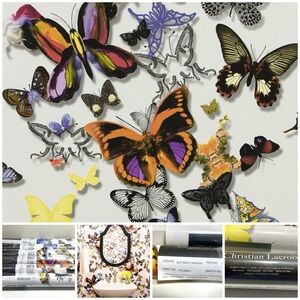 Lot of 3 Christian Lacroix Non Woven Wallflower PCL008/01 Butterfly Parade